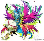 1boy andrealphus_(mygrimoire) ars_goetia blue_hair character_name kyousaku leaf male monster_boy mygrimoire original petals talons wings 
