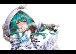  blue_eyes breath eiou_(cook-look) green_hair hatsune_miku japanese_clothes kimono snowing uchikake vocaloid yuki_miku 