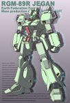  gun gundam gundam_f91 jegan joy_(artist) machine_gun mecha no_humans profile solo stats weapon 