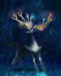  antlers forest glowing highvoltage nature no_humans pokemon pokemon_(creature) pokemon_(game) pokemon_xy solo xerneas 
