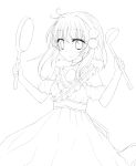  1girl character_request flat_chest fuuen_(akagaminanoka) lineart looking_at_viewer monochrome reala smile solo tales_of_(series) tales_of_destiny tales_of_destiny_2 