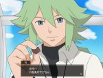  1_boy 1boy green_hair n_(pokemon) pokeblock pokemon shirt translated white_shirt 