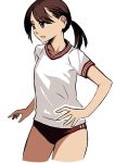  black_eyes brown_hair buruma gym_uniform naav original ponytail 