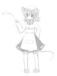  1girl animal_ears fuuen_(akagaminanoka) hand_on_hip ladle looking_at_viewer mouse_ears mouse_tail nazrin short_hair simple_background smile solo tail touhou white_background 