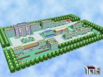  3d building commentary drew108 house no_humans pokemon pokemon_(game) pokemon_center pokemon_frlg pokemon_mart scenery signature tree 