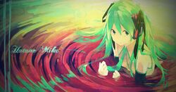  green_eyes green_hair hatsune_miku inazumrai vocaloid 