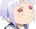  angry blushing fnc fnc_(upotte!!) highres pouting purple_hair red_eyes school_uniform serafuku short_hair silver_hair skirt solo tongue upotte!! vector vector_trace 