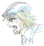  1boy cabbie_hat color_trace facial_hair hat kaburagi_t_kotetsu lunarclinic solo stubble tiger_&amp;_bunny 
