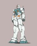  beige_background clenched_hands gundam highres ishiyumi looking_ahead mecha mobile_suit mobile_suit_gundam no_humans rx-78-2 solo standing v-fin yellow_eyes 