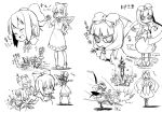 2girls :d al_bhed_eyes bloomers bow cirno closed_eyes concept_art dress drill explosion face_down fairy frog front_ponytail frozen hair_bow ice ice_wings kagiyama_hina kannazuki_hato long_hair mary_janes mouth_hold multiple_girls needle open_mouth pointy_ears shoes short_hair smile smoke spinning sweat syringe touhou wings wrist_cuffs 