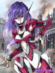  1girl agahari android long_hair looking_at_viewer original purple_hair red_eyes robot_joints solo 