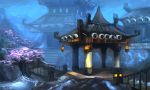 absurdres bridge building cherry_blossoms east_asian_architecture highres lantern no_humans scenery tlrose tree warcraft world_of_warcraft 