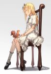  blonde_hair blue_eyes chair doll_joints dress original ryuuzaki_itsu sitting squirrel 