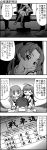  comic girls_und_panzer isuzu_hana kadotani_anzu long_hair monochrome multiple_girls nishizumi_miho school_uniform serafuku takebe_saori translation_request yuuki_akira 