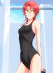  1girl bonnie_(rsg) competition_swimsuit hino_kahoko la_corda_d&#039;oro one-piece_swimsuit redhead short_hair swimsuit yellow_eyes 