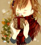  brown_hair christmas closed_eyes gekota gift kanata_(mizubenisumutori) misaka_mikoto to_aru_kagaku_no_railgun to_aru_majutsu_no_index 