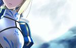  1girl armor armored_dress bible_(pixiv) blonde_hair close-up fate/stay_night fate_(series) hair_ribbon head_out_of_frame ribbon saber solo 