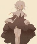  1girl bandages claudia_hortensia cross cross_necklace dress eyepatch fate/zero fate_(series) guilty habit jewelry necklace short_hair wavy_hair white_hair yellow_eyes 
