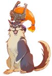  blue_eyes butiboco helmet link midna nintendo pointy_ears red_eyes smile the_legend_of_zelda twilight_princess wolf 