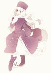  1girl adult coat fate/stay_night fate/zero fate_(series) guilty hat illyasviel_von_einzbern long_hair red_eyes scarf snow_bunny white_hair winter_clothes 