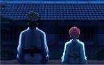  2boys bible_(pixiv) black_hair emiya_kiritsugu emiya_shirou fate/stay_night fate/zero fate_(series) father_and_son from_behind japanese_clothes kimono multiple_boys night redhead 