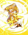  1girl bike_shorts blonde_hair boots choker cure_peace dress electricity kise_yayoi long_hair magical_girl open_mouth ponytail precure ringetsumon skirt smile_precure! solo tears tiara wrist_cuffs yellow_dress yellow_eyes 