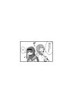  2girls akemi_homura baseball_bat comic contact_lens hairband jumping_giraffe long_hair magical_girl mahou_shoujo_madoka_magica miki_sayaka monochrome multiple_girls pat short_hair translated 