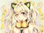  animal_ears cat_ears hands_on_own_face kyashii_(a3yu9mi) looking_at_viewer seeu smile vocaloid wink 