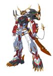  cable claws fangs gundam gundam_astray_red_frame gundam_seed gundam_seed_astray mecha no_humans simple_background solo sukekiyo56 sword weapon 