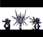  crossed_arms fighting_stance glowing glowing_eyes letterboxed mecha migelfutosi neon_trim no_humans pixel_art shadow weltall weltall-2 xenogears xenogears_(mecha) 