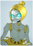  1girl blonde_hair blue_eyes breasts bust league_of_legends orianna_reveck robot short_hair solo space_jin 