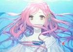  1girl brown_eyes character_request cranberry hair_ornament long_hair rowya solo underwater vocaloid 