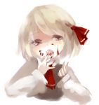  blood blood_in_mouth blood_on_face lispict open_mouth rumia solo touhou white_background 