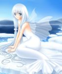  arctic blue_eyes dewgong fins gijinka horn ice long_hair mermaid personification pokemon water white_hair white_scales 