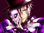  bad_id clown d.gray-man hat hisayuki mask pierrot red_eyes scar short_hair smile spoilers white_hair 