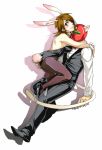  bunny_ears bunny_girl bunnysuit cat_ears hug kayoko legs mask pantyhose pinki rabbit_ears sunred tail tentai_senshi_sunred uchida_kayoko waiter 