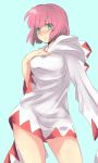  blush female final_fantasy final_fantasy_v green_eyes lenna_charlotte_tycoon m_(pixiv307367) pink_hair robe short_hair solo white_mage 