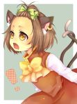  alternate_hairstyle animal_ears cat_ears cat_tail chen drooling earrings forehead hat jewelry mata multiple_tails ribbon shiny short_hair tail topknot touhou 