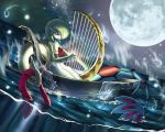  boat full_moon gardevoir harp instrument milotic moon no_humans pokemon pokemon_(creature) pokemon_(game) pokemon_rse smile u-da 