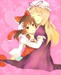  bad_id gap hakurei_reimu hug konoka multiple_girls touhou yakumo_yukari 