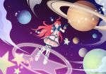  boots earmuffs gloves hand_on_earmuffs hand_on_headphones headset kneehighs kuromaro long_hair miki_(vocaloid) planet planets red_eyes red_hair redhead robot_joints sf-a2_miki socks solo space star striped striped_kneehighs striped_thighhighs thigh-highs very_long_hair vocaloid 