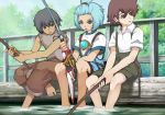  blue_hair enna ennarcia_dysler fishing friends mana_khemia_2 young_boys 