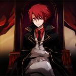  cape cross kuzu_youkan male necktie red_hair redhead sitting solo spoilers umineko_no_naku_koro_ni ushiromiya_battler 