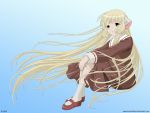  blonde_hair brown_dress chii chobits dress long_hair supersonicdarky 