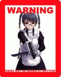  gun knife maid sign twintails 