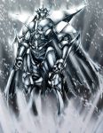  armor blue_eyes cape clenched_hand duel_monster elemental_hero_absolute_zero snow solo yuu-gi-ou 