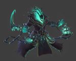  belt chain cloak glowing grey_background key lantern league_of_legends r2sais scythe skull spikes thresh weapon 