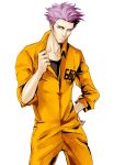  1boy facial_hair grey_hairs kuroebisu prison_clothes robin_baxter solo stubble tiger_&amp;_bunny 