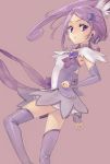 1girl bow choker cure_sword dokidoki!_precure hair_ornament long_hair natsuhiko precure purple_hair purple_legwear skirt solo thigh-highs violet_eyes 