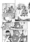  2girls anger_vein bag belt bow cirno comic dress goggles hair_bobbles hair_bow hair_ornament hat ice ice_wings kawashiro_nitori mechanical_arm monochrome morino_hon multiple_girls o_o ribbon skirt touhou translation_request twintails wings 